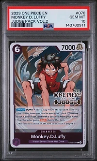 2023 One Piece Judge Pack Volume 2 070 Monkey D. Luffy PSA 10