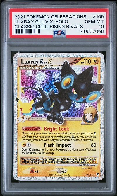 2021 Pokemon Celebrations Classic Collection 109 Luxray Gl Lv.x-holo PSA 10