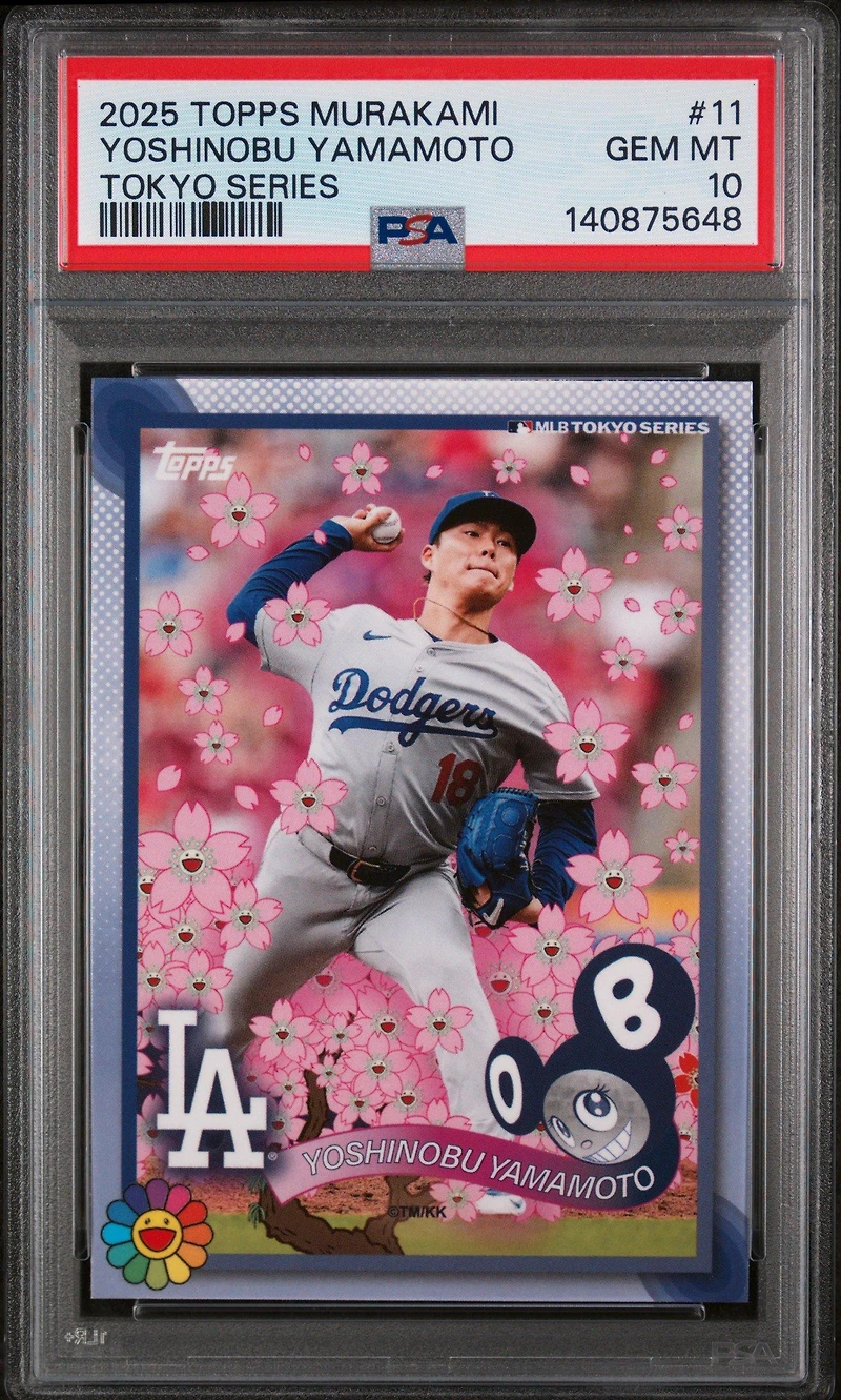 2025 Topps Takashi Murakami + Mlb World Tour Tokyo Series 11 Yoshinobu Yamamoto PSA 10