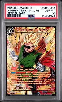 2025 Dragon Ball Super Card Game Masters Series 28 Prismatic Clash Bt28-083 Ss Great Saiyaman, Fury Explosion Special Rare PSA 10