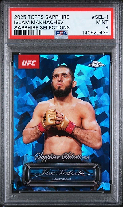 2025 Topps Chrome Sapphire Ufc Sapphire Selections Sel-1 Islam Makhachev PSA 9