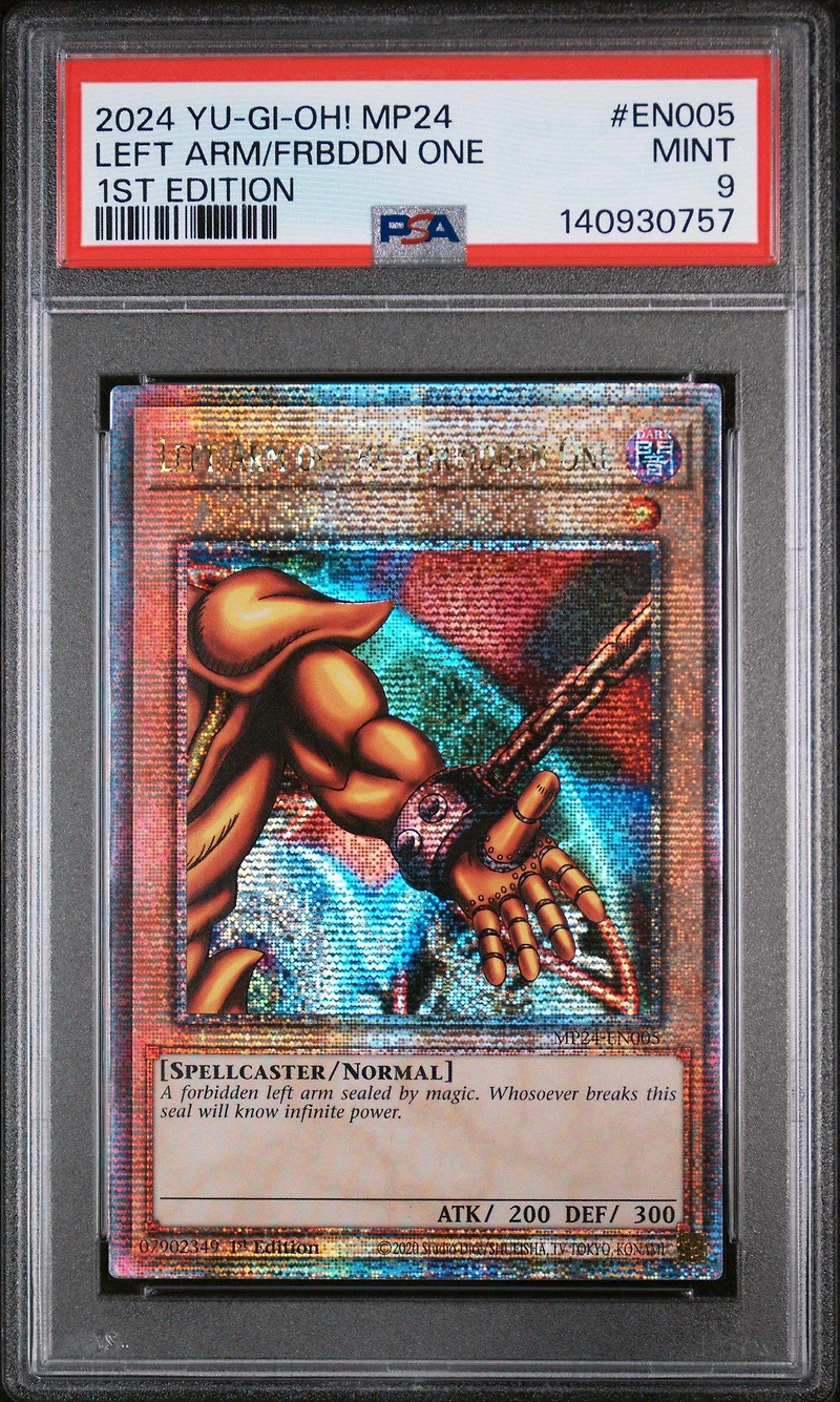 2024 Yu-gi-oh! Mp24-25th Anniversary Tin: Dueling Mirrors En005 Left Arm Of The Forbidden One 1st Edition PSA 9
