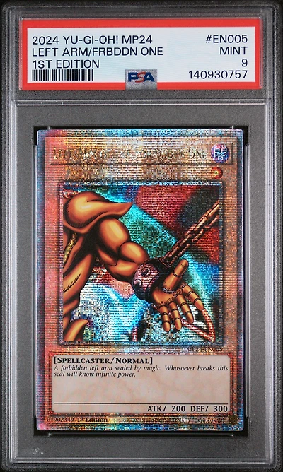 2024 Yu-gi-oh! Mp24-25th Anniversary Tin: Dueling Mirrors En005 Left Arm Of The Forbidden One 1st Edition PSA 9