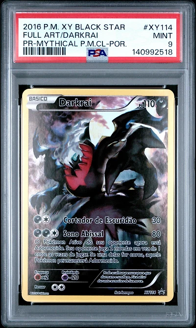 2016 Pokemon Xy Black Star Promo Xy114 Full Art/darkrai Mythical Pokemon Collection-portuguese PSA 9