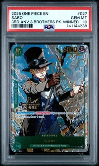 2025 One Piece 3rd Anniversary Tournament 3 Brothers Pack 027 Sabo Winner PSA 10