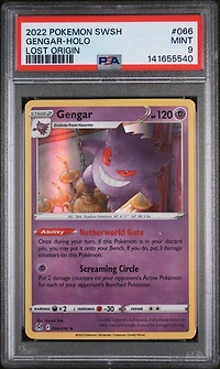 2022 Pokemon Sword & Shield Lost Origin 066 Gengar-holo PSA 9