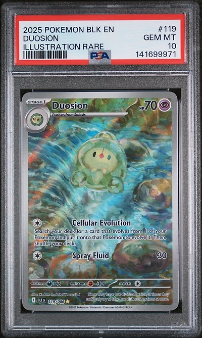 2025 Pokemon Blk En-black Bolt 119 Duosion Illustration Rare PSA