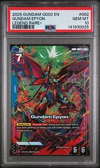 2025 Gundam Dual Impact 002 Gundam Epyon Legend Rare+ PSA 10
