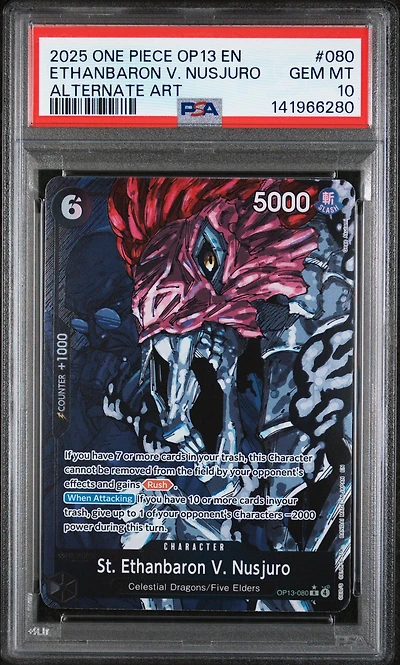 2025 One Piece Op13-carrying On His Will 080 St. Ethanbaron V. Nusjuro Alternate Art PSA 10
