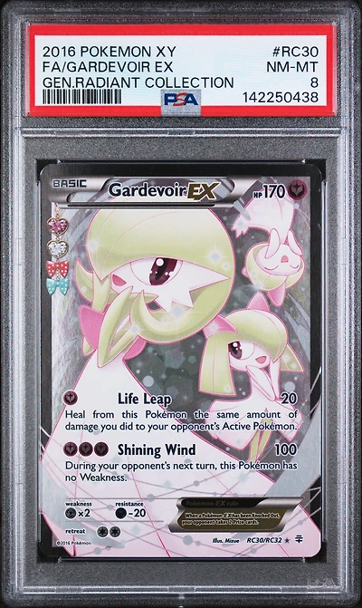 2016 Pokemon Xy Generations Radiant Collection Rc30 Full Art/gardevoir Ex PSA 8