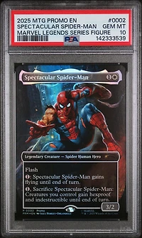 2025 Magic The Gathering Promos 0002 Spectacular Spider-man Marvel Legends Series Figure PSA 10