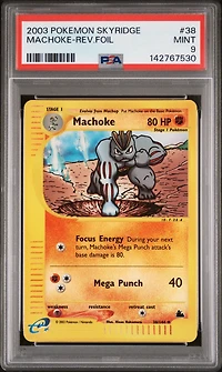 2003 Pokemon Skyridge 38 Machoke-reverse Foil PSA 9