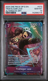 2025 One Piece Op12-legacy Of The Master 073 Trafalgar Law Alternate Art PSA 10