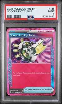 2025 Pokemon Pre En-prismatic Evolutions 128 Scoop Up Cyclone PSA 9