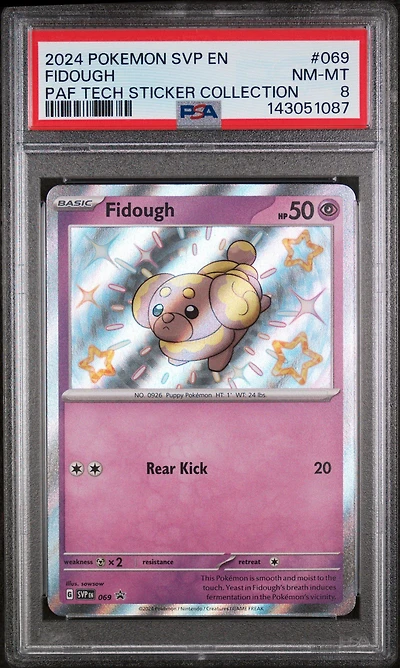 2024 Pokemon Svp En-sv Black Star Promo 069 Fidough Paldean Fates Tech Sticker Collection PSA
