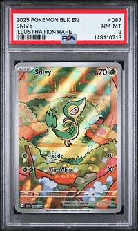 2025 Pokemon Blk En-black Bolt 087 Snivy Illustration Rare PSA 8