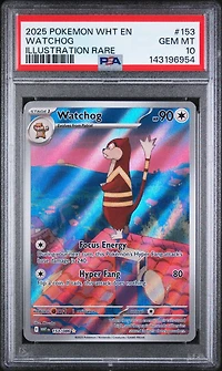 2025 Pokemon Wht En-white Flare 153 Watchog Illustration Rare PSA 10