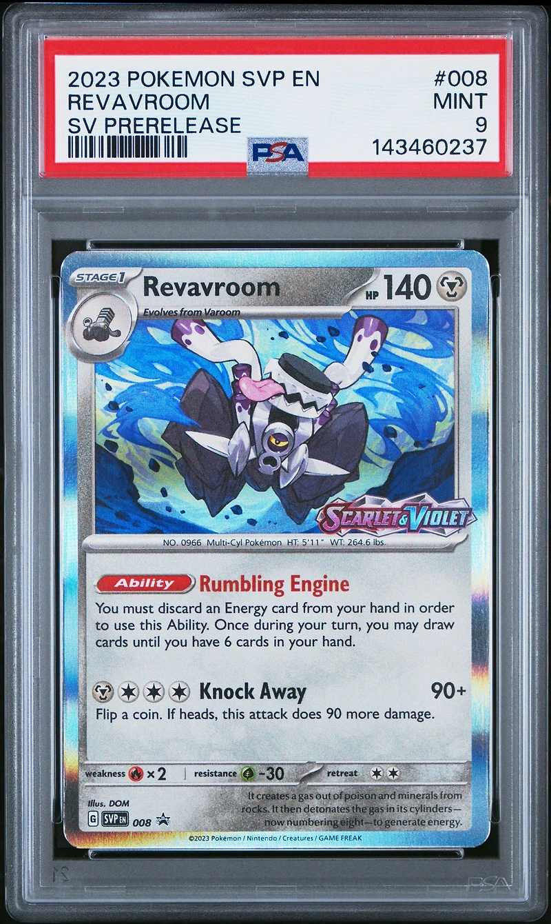 2023 Pokemon Svp En-sv Black Star Promo 008 Revavroom Scarlet & Violet Prerelease PSA 9