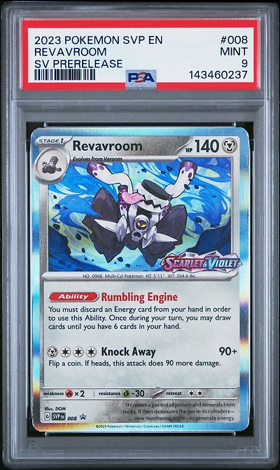2023 Pokemon Svp En-sv Black Star Promo 008 Revavroom Scarlet & Violet Prerelease PSA 9