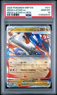 2025 Pokemon Mep En-me Black Star Promo 011 Mega Latias Ex Mega Latias Ex Box PSA 10