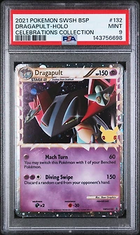 2021 Pokemon Swsh Black Star Promo 132 Dragapult-holo Celebrations Collection PSA 9