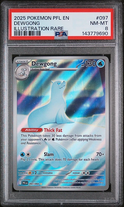 2025 Pokemon Pfl En-phantasmal Flames 097 Dewgong Illustration Rare PSA