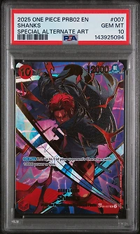 2025 One Piece Prb02-premium Booster -one Piece Card The Best- Vol.2 007 Shanks Special Alternate Art PSA 10