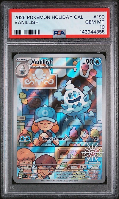 2025 Pokemon Holiday Calendar 190 Vanillish PSA