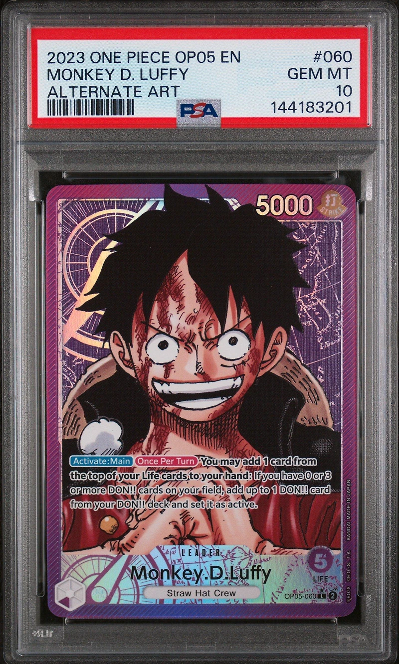 2023 One Piece Op05-awakening Of The New Era 060 Monkey D. Luffy Alternate Art PSA 10