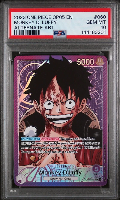 2023 One Piece Op05-awakening Of The New Era 060 Monkey D. Luffy Alternate Art PSA 10
