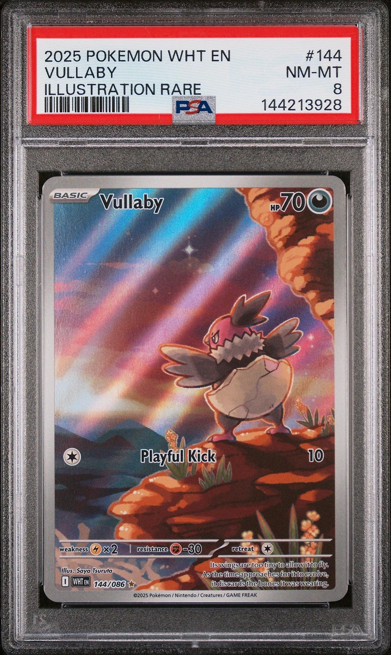 2025 Pokemon Wht En-white Flare 144 Vullaby Illustration Rare PSA 8