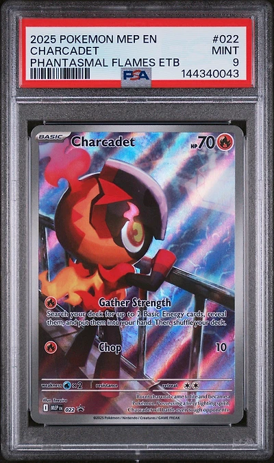 2025 Pokemon Mep En-me Black Star Promo 022 Charcadet Phantasmal Flames Elite Trainer Box PSA