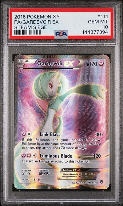 2016 Pokemon Xy Steam Siege 111 Full Art/gardevoir Ex PSA