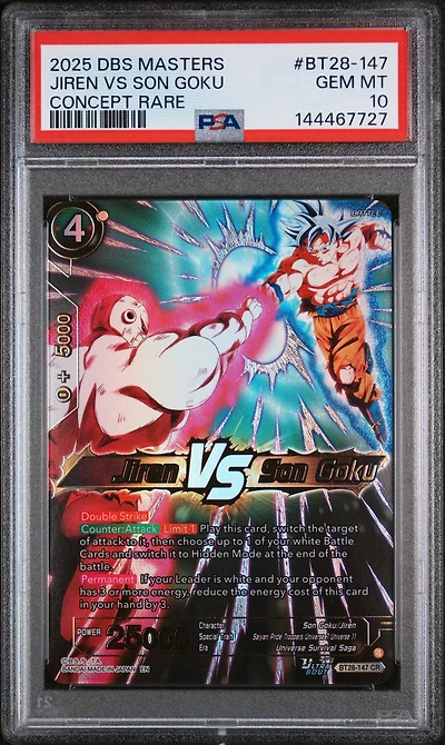 2025 Dragon Ball Super Card Game Masters Series 28 Prismatic Clash Bt28-147 Jiren Vs Son Goku Concept Rare PSA 10