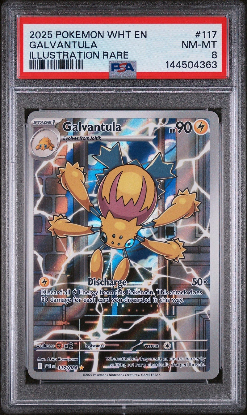 2025 Pokemon Wht En-white Flare 117 Galvantula Illustration Rare PSA 8