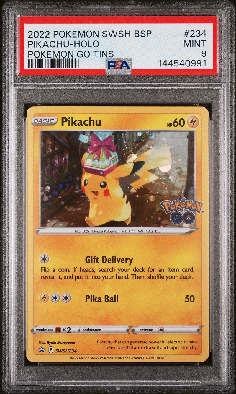 2022 Pokemon Swsh Black Star Promo 234 Pikachu-holo Pokemon Go Tins PSA 9