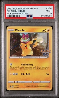 2022 Pokemon Swsh Black Star Promo 234 Pikachu-holo Pokemon Go Tins PSA 9
