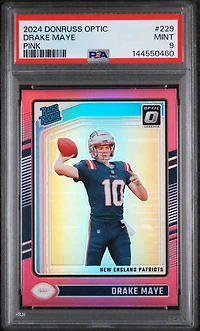 2024 Panini Donruss Optic 229 Drake Maye Pink PSA 9