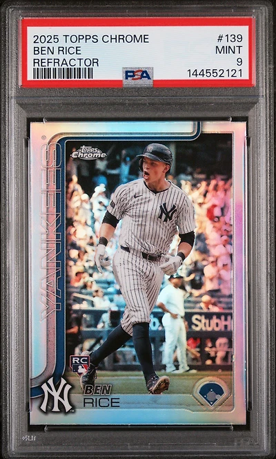2025 Topps Chrome 139 Ben Rice Refractor PSA 9