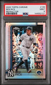 2025 Topps Chrome 139 Ben Rice Refractor PSA 9