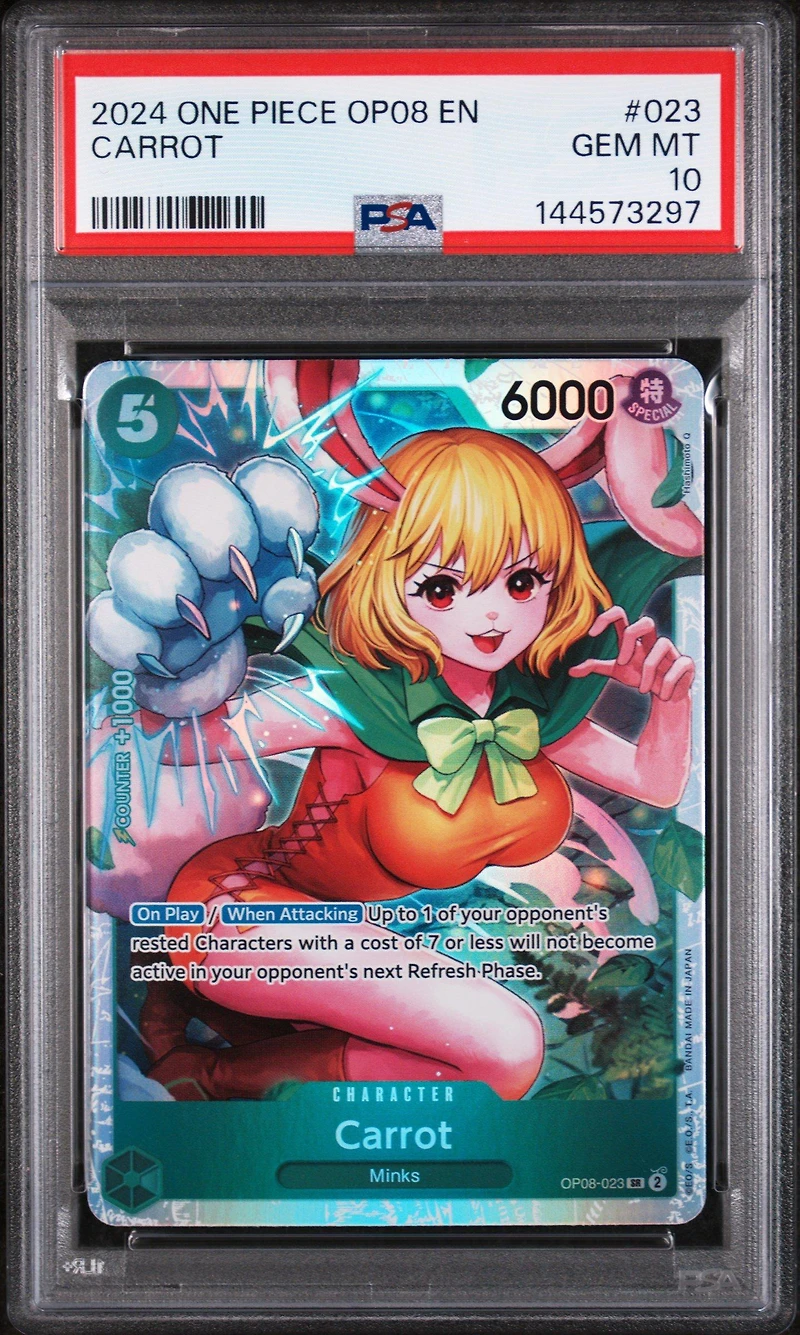2024 One Piece Op08-two Legends 023 Carrot PSA 10