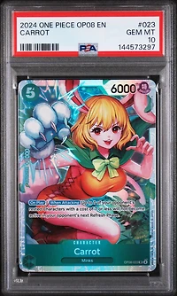 2024 One Piece Op08-two Legends 023 Carrot PSA 10