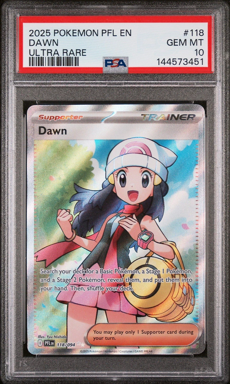 2025 Pokemon Pfl En-phantasmal Flames 118 Dawn Ultra Rare PSA