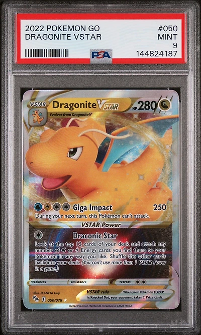 2022 Pokemon Go 050 Dragonite Vstar PSA 9