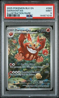 2025 Pokemon Blk En-black Bolt 098 Darmanitan Illustration Rare PSA 9