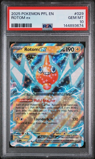 2025 Pokemon Pfl En-phantasmal Flames 029 Rotom Ex PSA 10