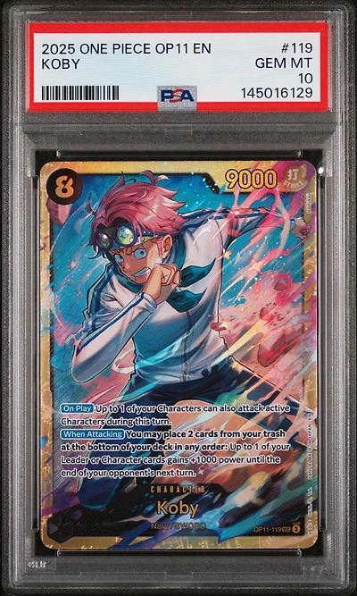 2025 One Piece Op11-a Fist Of Divine Speed 119 Koby PSA 10