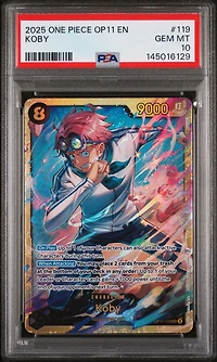 2025 One Piece Op11-a Fist Of Divine Speed 119 Koby PSA 10