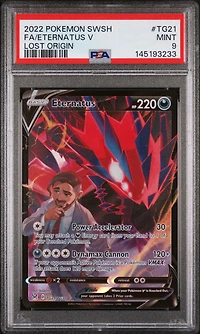 2022 Pokemon Sword & Shield Lost Origin Tg21 Full Art/eternatus V PSA 9