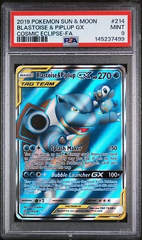 2019 Pokemon Sun & Moon Cosmic Eclipse Full Art/blastoise & Piplup Gx PSA